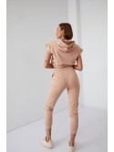 Beige sweatshirt and trousers set FK620 - Online store - Boutique